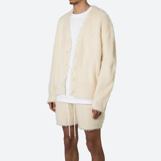 Customizable Luxurious Fuzzy Knit Cardigan and Shorts Set – Wholesale Manufacturer of Contemporary Loungewear