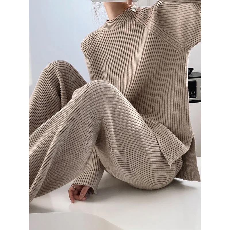 Customizable Cozy Ribbed Knit Loungewear Set – Wholesale Manufacturer of Modern Minimalist Apparel