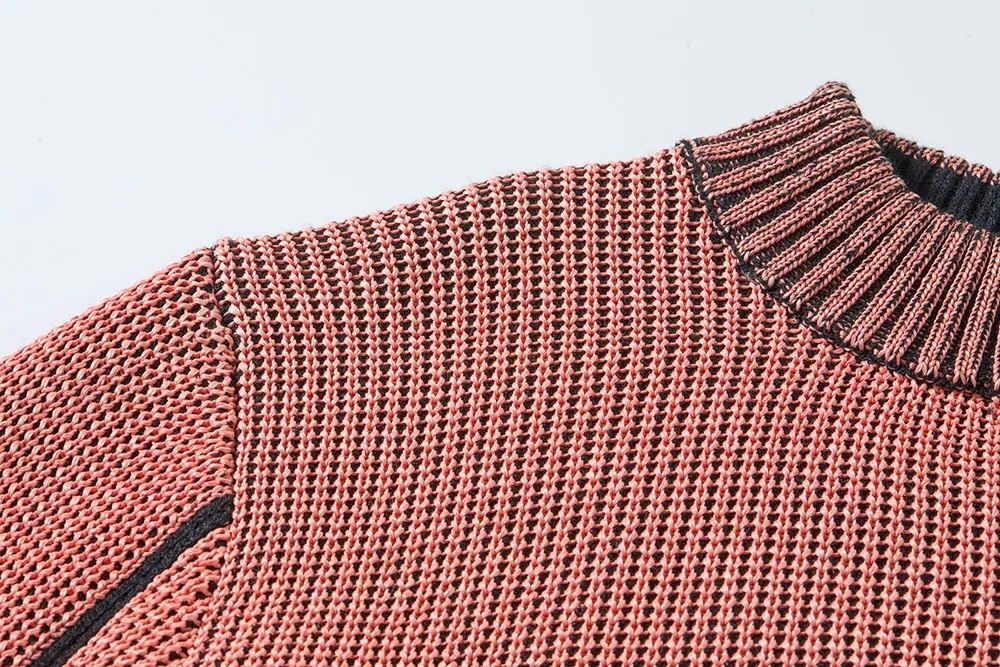 Customizable Two-Tone Textured Knit Sweater – Wholesale Manufacturer of Modern Knitwear
