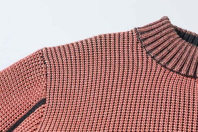 Customizable Two-Tone Textured Knit Sweater – Wholesale Manufacturer of Modern Knitwear