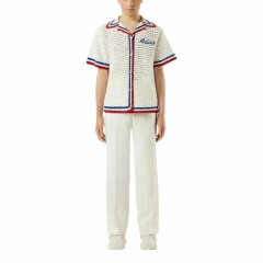 Customizable Retro-Inspired Crochet Knit Shirt – Wholesale Manufacturer of Classic-Modern Fusion Apparel