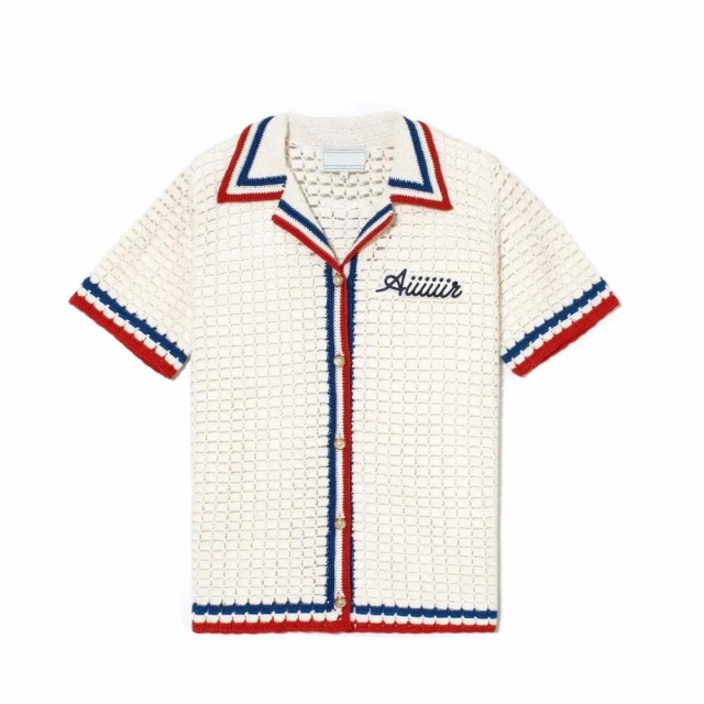 Customizable Retro-Inspired Crochet Knit Shirt – Wholesale Manufacturer of Classic-Modern Fusion Apparel