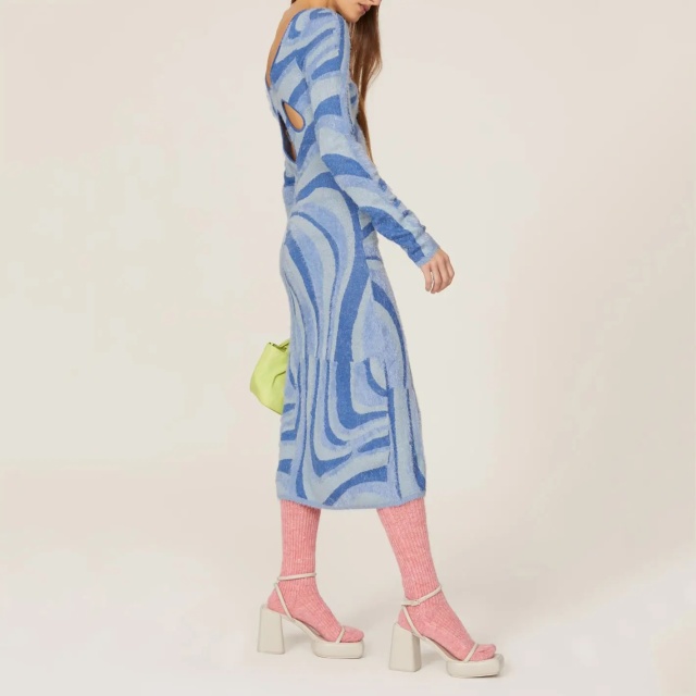 Customizable Bold Abstract Knit Dress – Wholesale Manufacturer of Statement Knitwear