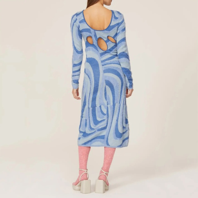 Customizable Bold Abstract Knit Dress – Wholesale Manufacturer of Statement Knitwear