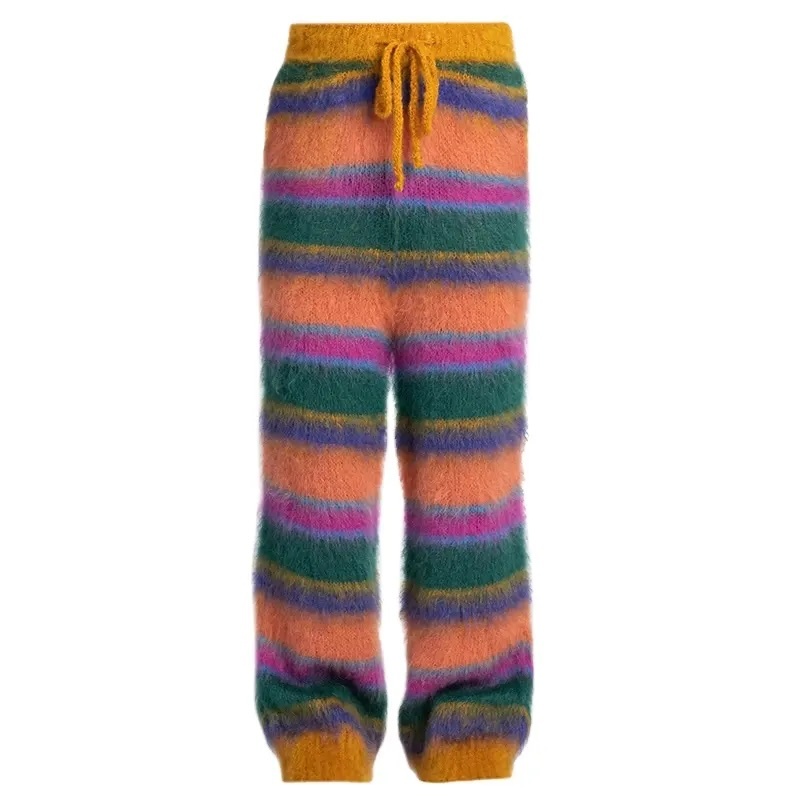 Customized Colorful Striped Knit Pants – Vibrant, Cozy, and Unique