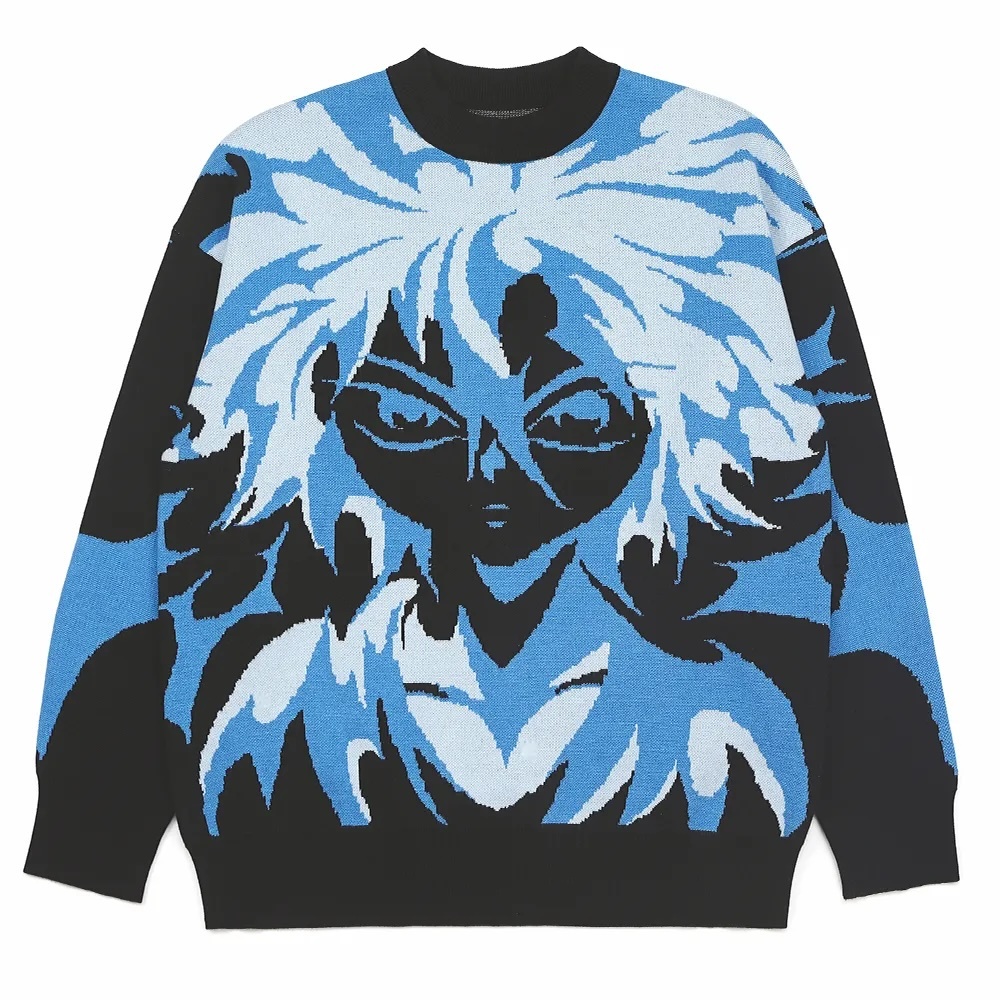 Customizable Anime-Inspired Graphic Knit Sweater – Bold, Stylish, and Unique