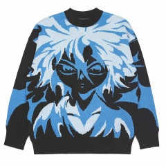 Customizable Anime-Inspired Graphic Knit Sweater – Bold, Stylish, and Unique