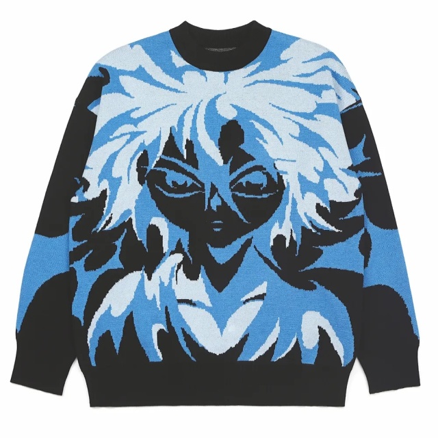 Customizable Anime-Inspired Graphic Knit Sweater – Bold, Stylish, and Unique