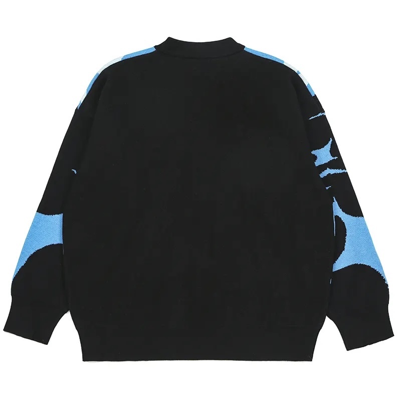 Customizable Anime-Inspired Graphic Knit Sweater – Bold, Stylish, and Unique