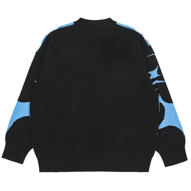 Customizable Anime-Inspired Graphic Knit Sweater – Bold, Stylish, and Unique