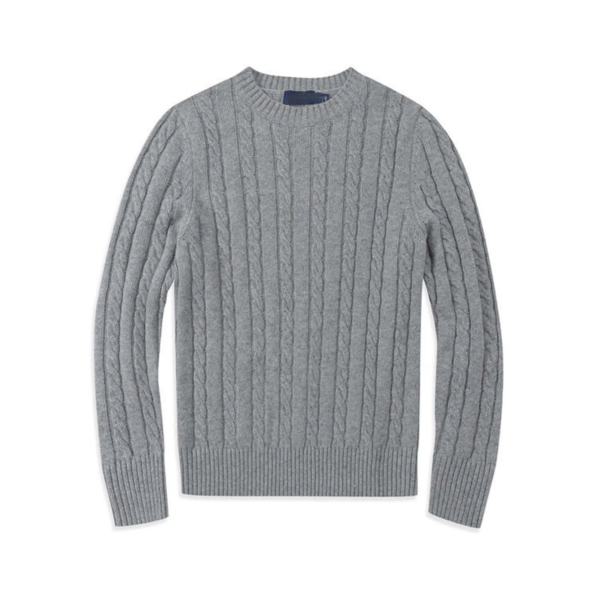 Tailor-Made Classic Gray Cable-Knit Sweater – Timeless, Warm, and Refined