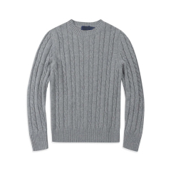 Tailor-Made Classic Gray Cable-Knit Sweater – Timeless, Warm, and Refined