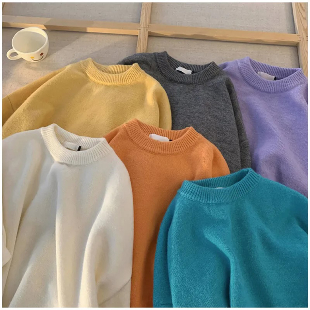 Customizable Cozy Crewneck Knit Sweater – Minimalist, Soft, and Versatile