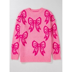 OEM/ODM Pink Oversized Bow Sweater – Cozy, Stylish, and Eye-Catching