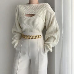 Customizable Chic Cutout Knit Sweater – Bold, Feminine, and Modern