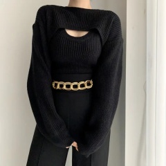 Customizable Chic Cutout Knit Sweater – Bold, Feminine, and Modern