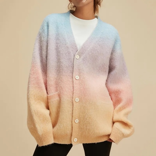 Customizable Gradient Pastel Oversized Cardigan for Women | Premium Knitwear | Wholesale & Bulk Orders