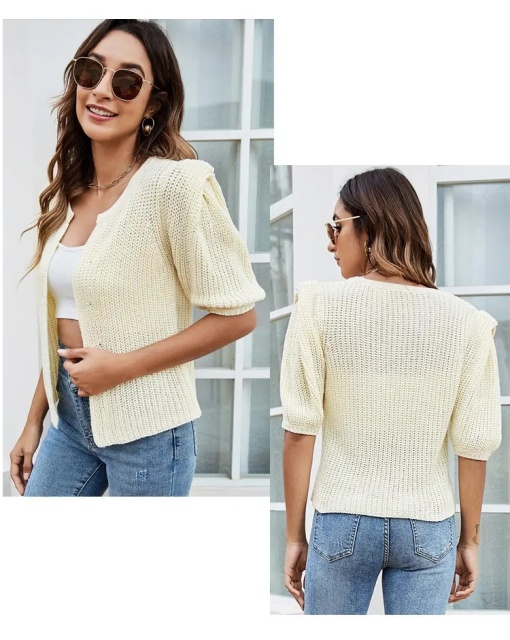 OEM ODM Women’s Lightweight Knit Cardigan – Short Sleeve Open-Front Design | Customizable Wholesale Knitwear for B2B Manufacturers