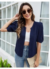 OEM ODM Women’s Lightweight Knit Cardigan – Short Sleeve Open-Front Design | Customizable Wholesale Knitwear for B2B Manufacturers