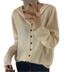 Factory Direct Women's Classic Button-Up Knitted Hoodie Cardigan - Wholesale Knitwear for B2B Manufacturers