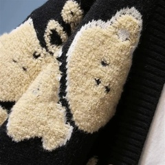 Personalized Women’s Oversized Teddy Bear Knit Cardigan - Custom Wholesale Knitwear for B2B Manufacturers