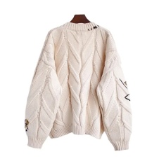 Customizable Women’s Oversized Embroidered Patchwork Knit Cardigan | OEM & ODM Knitwear | Wholesale for Retailers