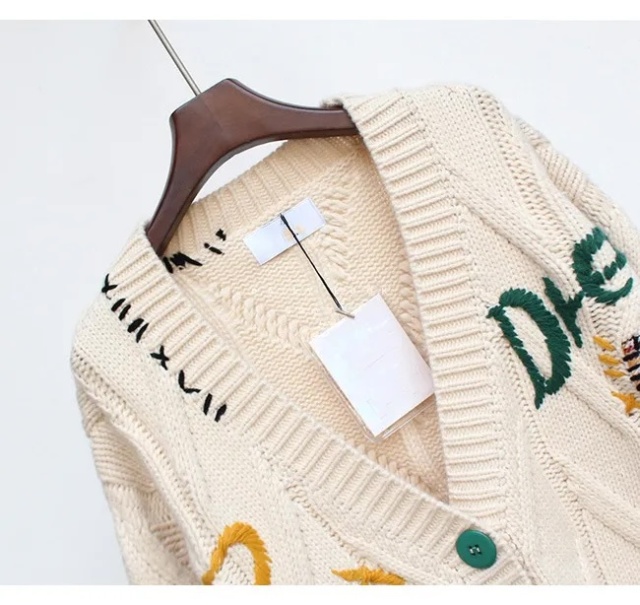 Customizable Women’s Oversized Embroidered Patchwork Knit Cardigan | OEM & ODM Knitwear | Wholesale for Retailers