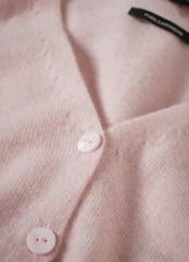 Custom Women’s Soft Pink V-Neck Button-Up Cardigan | Made-to-Order Knitwear | Bulk Wholesale for Retailers