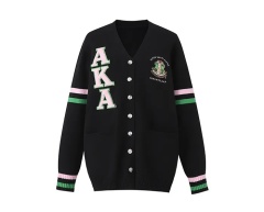 Customizable Women’s Collegiate-Style Embroidered Cardigans | Wholesale Knitwear | Tailored Designs for Retailers