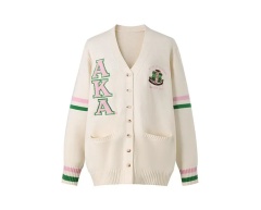Customizable Women’s Collegiate-Style Embroidered Cardigans | Wholesale Knitwear | Tailored Designs for Retailers