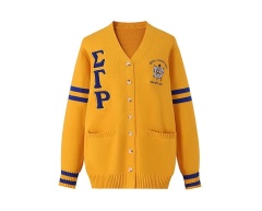 Customizable Women’s Collegiate-Style Embroidered Cardigans | Wholesale Knitwear | Tailored Designs for Retailers