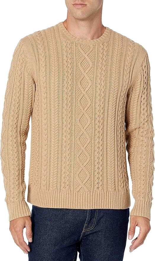 OEM Customizable Classic Beige Cable-Knit Crewneck Sweater - Timeless Comfort for Retailers and Manufacturers
