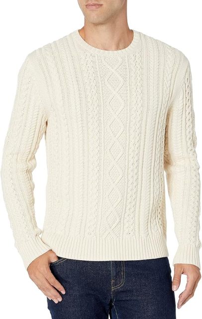 OEM Customizable Classic Beige Cable-Knit Crewneck Sweater - Timeless Comfort for Retailers and Manufacturers