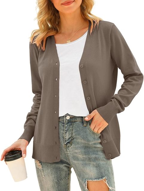 Chic and Cozy White Button-Up Cardigan – Customizable for Wholesale