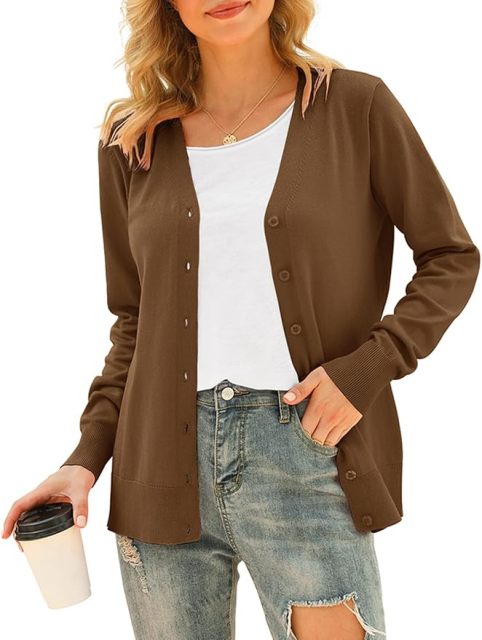 Chic and Cozy White Button-Up Cardigan – Customizable for Wholesale