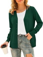 Chic and Cozy White Button-Up Cardigan – Customizable for Wholesale