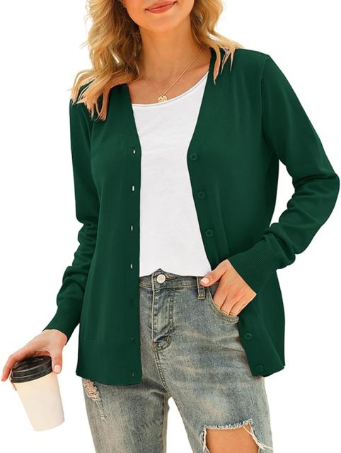 Chic and Cozy White Button-Up Cardigan – Customizable for Wholesale