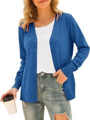 Chic and Cozy White Button-Up Cardigan – Customizable for Wholesale
