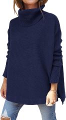 OEM Customizable Chic Beige Oversized Turtleneck Sweater - Cozy Comfort for Retailers and Manufacturers
