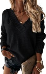 OEM Customizable Cozy Cream V-Neck Sweater - Effortless Chic for Retailers and Manufacturers