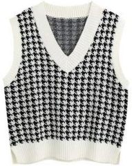 OEM Customizable Trendy Houndstooth Pattern Sweater Vest - Modern Layering Style for Retailers and Manufacturers
