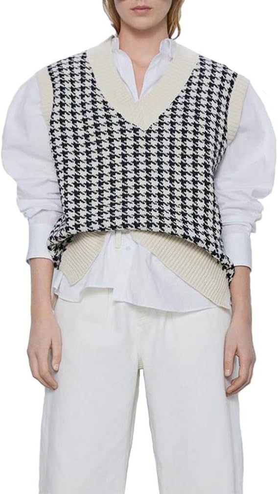 OEM Customizable Trendy Houndstooth Pattern Sweater Vest - Modern Layering Style for Retailers and Manufacturers