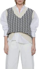 OEM Customizable Trendy Houndstooth Pattern Sweater Vest - Modern Layering Style for Retailers and Manufacturers