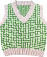 OEM Customizable Trendy Houndstooth Pattern Sweater Vest - Modern Layering Style for Retailers and Manufacturers