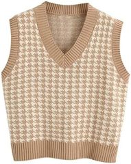 OEM Customizable Trendy Houndstooth Pattern Sweater Vest - Modern Layering Style for Retailers and Manufacturers