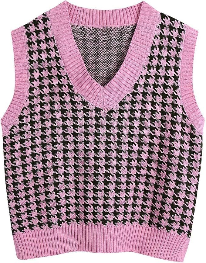 OEM Customizable Trendy Houndstooth Pattern Sweater Vest - Modern Layering Style for Retailers and Manufacturers