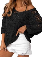 OEM/ODM Customizable Boho Chic Crochet Off-Shoulder Top - Effortless Style for Retailers and Manufacturers