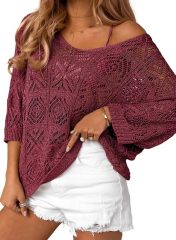 OEM/ODM Customizable Boho Chic Crochet Off-Shoulder Top - Effortless Style for Retailers and Manufacturers
