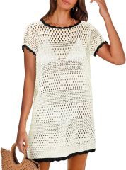 Wholesale Customizable Made-to-Order Green Crochet Dress - Perfect for Beach Days and Summer Outings for Retailers and Manufacturers