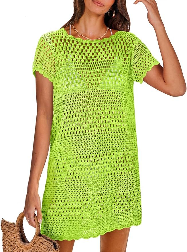 Wholesale Customizable Made-to-Order Green Crochet Dress - Perfect for Beach Days and Summer Outings for Retailers and Manufacturers